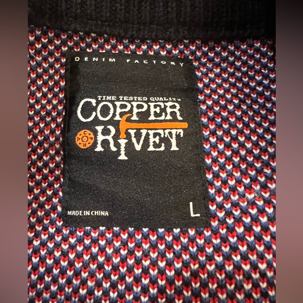 COPPER RIVET RED RACING FULL-ZIP SWEATER Size Large NWT - Picture 9 of 9